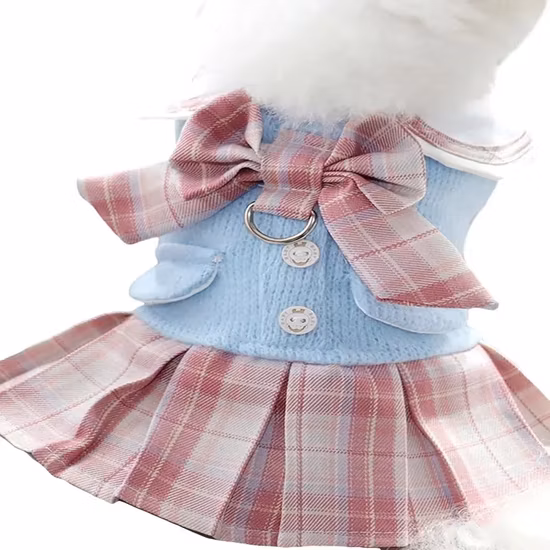 ペット犬セータードレス小型中型犬猫ニットウェア暖かいプルオーバー子犬セーターかわいいリード穴付き