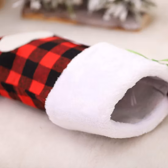 ブラックホワイトチェック昇華ペット猫犬足ギフトソックス